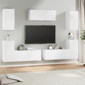 Set de muebles para TV 7 piezas madera contrachapada blanco de , Muebles TV - Ref: Foro24-3114302, Precio: 275,38 €, Descuent...