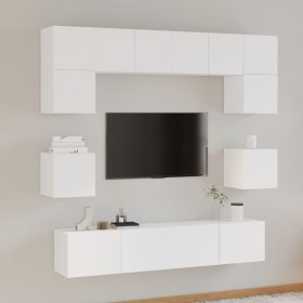 Set de muebles para TV 8 piezas madera contrachapada blanco de , Muebles TV - Ref: Foro24-3114406, Precio: 286,58 €, Descuent...