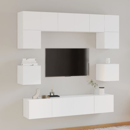 Set de muebles para TV 8 piezas madera contrachapada blanco de , Muebles TV - Ref: Foro24-3114406, Precio: 286,58 €, Descuent...