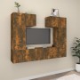 Set de muebles de TV 6 pzas madera contrachapada roble ahumado de , Muebles TV - Ref: Foro24-3114459, Precio: 177,95 €, Descu...