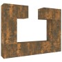 Set de muebles de TV 6 pzas madera contrachapada roble ahumado de , Muebles TV - Ref: Foro24-3114459, Precio: 177,95 €, Descu...