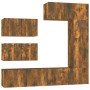 Set de muebles de TV 6 pzas madera contrachapada roble ahumado de , Muebles TV - Ref: Foro24-3114555, Precio: 185,29 €, Descu...