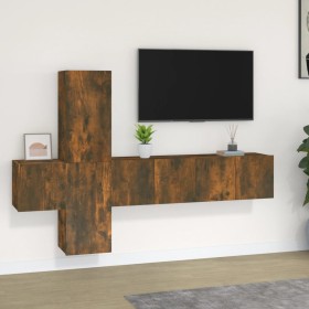 Set de muebles de TV 5 pzas madera contrachapada roble ahumado de , Muebles TV - Ref: Foro24-3120221, Precio: 141,97 €, Descu...