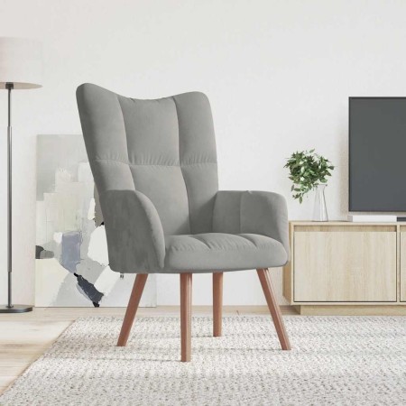 Sillón de relax de terciopelo gris claro en Sillones | Comprar online en Foru.es