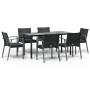 Juego comedor jardín 7 piezas y cojines ratán sintético y acero de , Conjuntos de jardín - Ref: Foro24-3186996, Precio: 593,3...