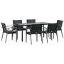 Juego comedor jardín 7 piezas y cojines ratán sintético y acero de , Conjuntos de jardín - Ref: Foro24-3186996, Precio: 593,3...