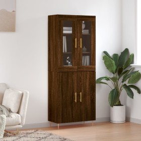 Aparador alto madera contrachapada marrón roble 69,5x34x180 cm de , Aparadores - Ref: Foro24-3198208, Precio: 168,72 €, Descu...