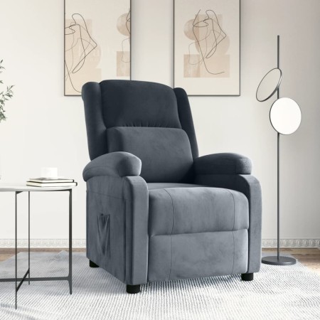 Sillón reclinable de terciopelo gris oscuro de , Sillones - Ref: Foro24-342400, Precio: 184,27 €, Descuento: %