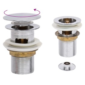 Desagüe de empuje función desbordamiento cromado 6,4x6,4x9,1 cm de , Grifos - Ref: Foro24-149055, Precio: 14,28 €, Descuento: %