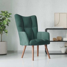 Sillón de relax de terciopelo verde oscuro en Sillones | Comprar online en Foru.es