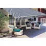 Toldo plegable motorizado 600 cm azul y blanco en Toldos | Comprar online en Foru.es