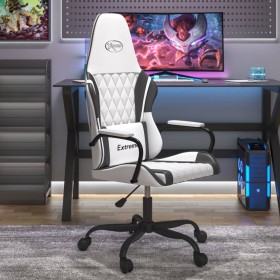 Silla gaming de masaje cuero sintético blanco y negro de , Sillones para videojuegos - Ref: Foro24-345543, Precio: 106,75 €, ...