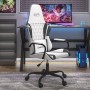 Silla gaming de masaje cuero sintético blanco y negro de , Sillones para videojuegos - Ref: Foro24-345543, Precio: 106,75 €, ...