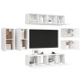 Set de mueble para TV de 8 piezas madera contrachapada blanco de , Muebles TV - Ref: Foro24-3078704, Precio: 254,51 €, Descue...