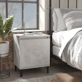 Mesita de noche con patas metal gris hormigón 40x30x50 cm de , Mesitas de noche - Ref: Foro24-805841, Precio: 33,96 €, Descue...