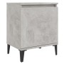 Mesita de noche con patas metal gris hormigón 40x30x50 cm de , Mesitas de noche - Ref: Foro24-805841, Precio: 33,96 €, Descue...