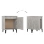 Mesita de noche con patas metal gris hormigón 40x30x50 cm de , Mesitas de noche - Ref: Foro24-805841, Precio: 33,96 €, Descue...