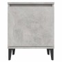 Mesita de noche con patas metal gris hormigón 40x30x50 cm de , Mesitas de noche - Ref: Foro24-805841, Precio: 33,96 €, Descue...