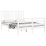 Estructura de cama con cabecero madera maciza blanco 140x200 cm de vidaXL, Camas y somieres - Ref: Foro24-3194572, Precio: 14...