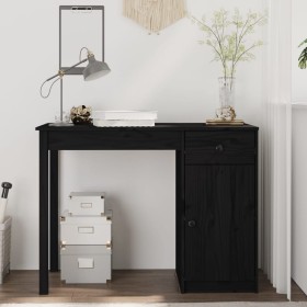 Escritorio de madera maciza de pino negro 100x50x75 cm de , Escritorios - Ref: Foro24-814633, Precio: 121,57 €, Descuento: -5%%
