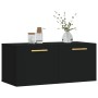 Armario de pared madera de ingeniería negro 80x36,5x35 cm de , Taquillas y armarios de almacenamiento - Ref: Foro24-830061, P...