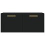 Armario de pared madera de ingeniería negro 80x36,5x35 cm de , Taquillas y armarios de almacenamiento - Ref: Foro24-830061, P...