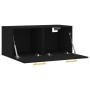Armario de pared madera de ingeniería negro 80x36,5x35 cm de , Taquillas y armarios de almacenamiento - Ref: Foro24-830061, P...
