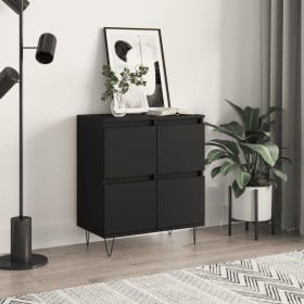 Aparador de madera contrachapada negro 60x35x70 cm de , Aparadores - Ref: Foro24-831213, Precio: 67,99 €, Descuento: %