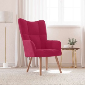 Sillón de relax de terciopelo rojo vino tinto en Sillones | Comprar online en Foru.es