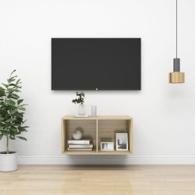 Mueble de pared para TV madera contrachapada roble 37x37x72 cm de , Muebles TV - Ref: Foro24-805474, Precio: 37,49 €, Descuen...