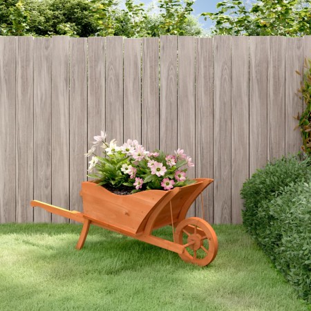 Jardinera con forma de carretilla madera de abeto 128x45,5x43cm de , Carretillas - Ref: Foro24-364229, Precio: 53,85 €, Descu...