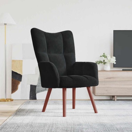 Sillón de relax de terciopelo negro en Sillones | Comprar online en Foru.es