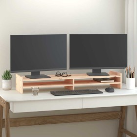Soporte para monitor madera maciza de pino 100x27x15 cm de , Bases y elevadores para ordenadores - Ref: Foro24-814024, Precio...