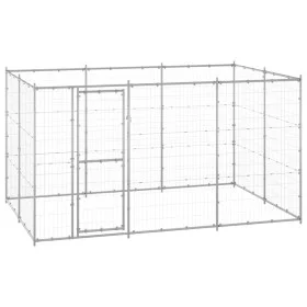 Perrera de exterior de acero galvanizado 7,26 m² de vidaXL, Casetas y cercados para perros - Ref: Foro24-3082308, Precio: 348...