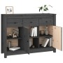 Aparador de madera maciza de pino gris 100x35x74 cm | Foro24.es | Tu tienda online para hogar, jardín y más Foro24.es