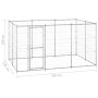 Perrera de exterior de acero galvanizado 7,26 m² de vidaXL, Casetas y cercados para perros - Ref: Foro24-3082308, Precio: 355...