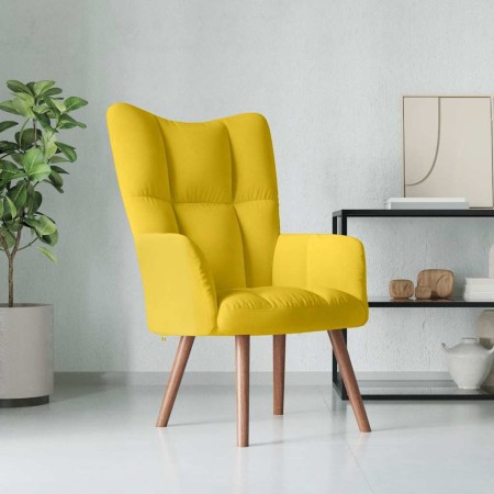 Sillón de relax de terciopelo amarillo mostaza en Sillones | Comprar online en Foru.es