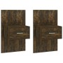 Mesita de noche de pared 2 unidades color roble ahumado de , Mesitas de noche - Ref: Foro24-816953, Precio: 69,08 €, Descuent...