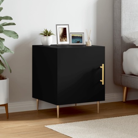 Mesita de noche madera de ingeniería negro 40x40x50 cm | Foro24.es | Tu tienda online para hogar, jardín y más Foro24.es