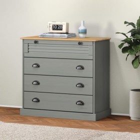 Cómoda VIGO madera maciza pino gris 80x40x76 cm de , Cajoneras - Ref: Foro24-353162, Precio: 165,44 €, Descuento: %