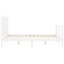 Estructura de cama con cabecero madera maciza blanco 140x200 cm de vidaXL, Camas y somieres - Ref: Foro24-3194572, Precio: 14...