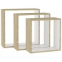 Estantes cubo de pared 3 unidades blanco y roble Sonoma de , Estantes y estanterías - Ref: Foro24-326720, Precio: 32,22 €, De...