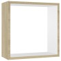 Estantes cubo de pared 3 unidades blanco y roble Sonoma de , Estantes y estanterías - Ref: Foro24-326720, Precio: 32,22 €, De...