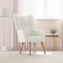 Sillón de relax de terciopelo blanco crema en Sillones | Comprar online en Foru.es