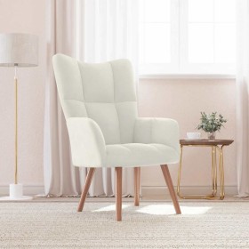 Sillón de relax de terciopelo blanco crema en Sillones | Comprar online en Foru.es