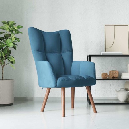 Sillón de relax de terciopelo azul en Sillones | Comprar online en Foru.es