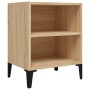 Mesita de noche y patas de metal roble Sonoma 40x30x50 cm de , Mesitas de noche - Ref: Foro24-805803, Precio: 35,94 €, Descue...