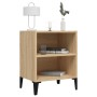 Mesita de noche y patas de metal roble Sonoma 40x30x50 cm de , Mesitas de noche - Ref: Foro24-805803, Precio: 35,94 €, Descue...