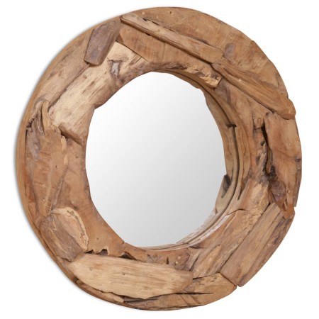 Espejo decorativo redondo teca 60 cm de , Espejos - Ref: Foro24-244560, Precio: 135,51 €, Descuento: -5%%