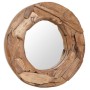 Espejo decorativo redondo teca 60 cm de , Espejos - Ref: Foro24-244560, Precio: 135,51 €, Descuento: -5%%